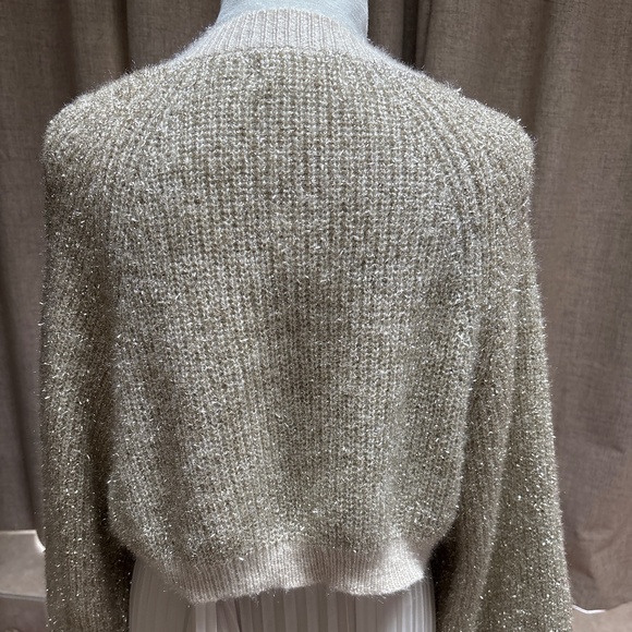 Anthropologie Metallic Cocoon Sweater-Gold Shimmer-NWT - Picture 3 of 4